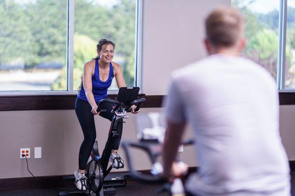 Ready to spin? Get a sweat worked up in our indoor cycle studio.