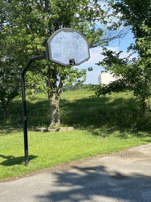 Broken basketball hoop