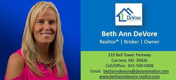 Beth Ann DeVore, Broker/Realtor