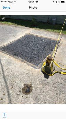 Asphalt repair went well! This was needed after a sink hole developed on our easement.