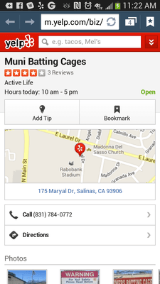 We come to hit the batting cages and its closed! What the heck!! Hours state Open from 10am to 5pm Today!! Really!!! Not happy!