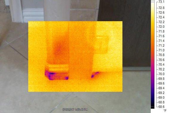 Leaking master shower found during thermal imaging scan in Frisco buyer's inspection