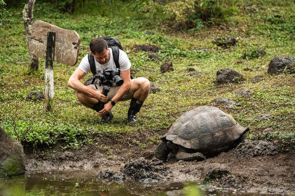 Filming in the Galápagos Islands