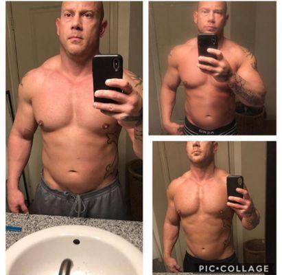 227lbs to 202lbs using a modified Keto diet.