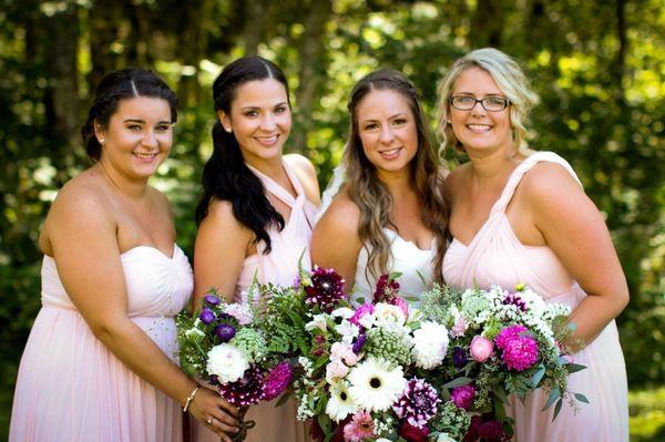 Gorgeous bride and bridesmaids