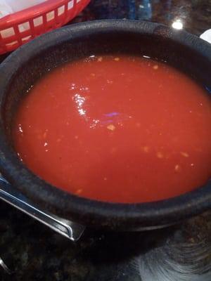 The house salsa is basically thin tomato soup. Absolutely no flavor.