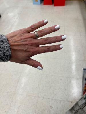 Gel manicure in white