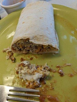 Sausage egg and cheese burrito