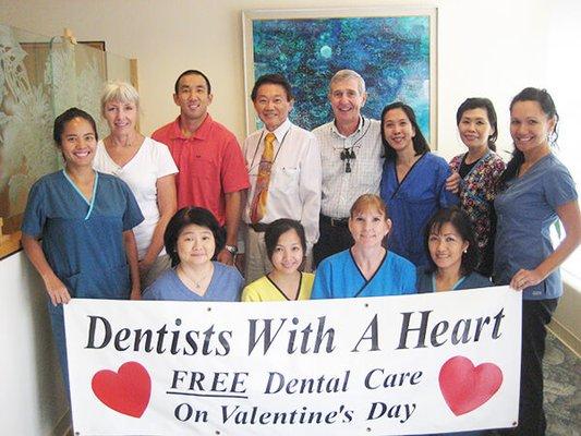 A Downtown Dental group offers free dental care on valentines day.