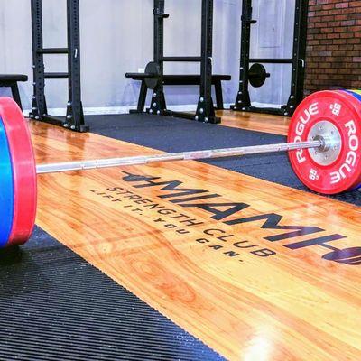 Barbell and platform at Miami Strength Club