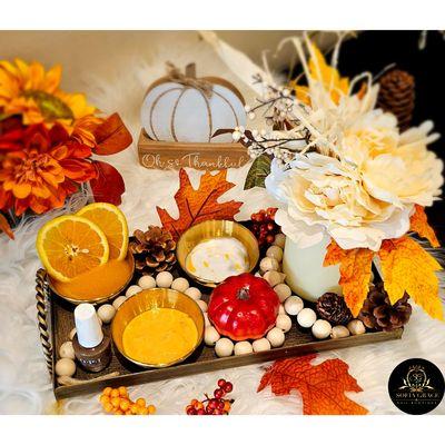 Indulge in Fall Bliss with our Pumpkin Spice Pedicure at Sofia Grace Nail Boutique!