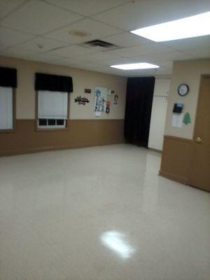 Classroom stripped and waxed