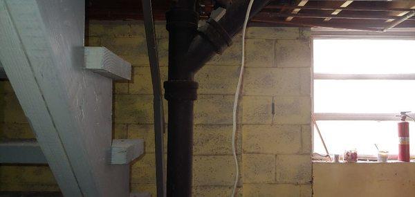 Existing Cast Iron Drain Pipe