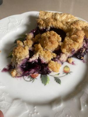 Blueberry crumble (plate is mine)