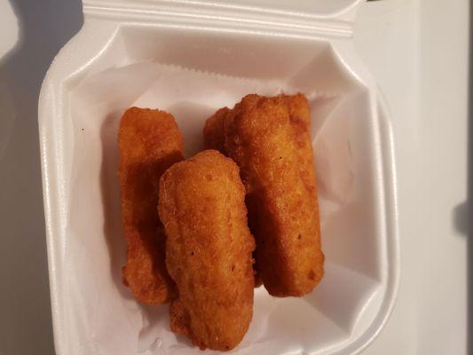 Mozzarella sticks. They sent cocktail sauce instead of marinara. But they were decent.