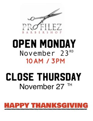 Happy Thanksgiving / Profilez BARBERSHOP