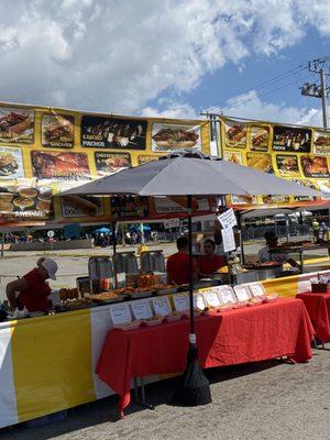 Food stands.