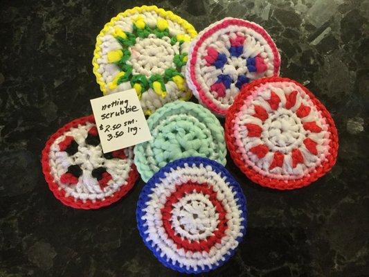 Hand Crocheted Tulle Scrubbies