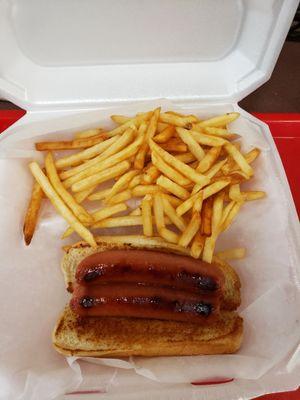 Hotdog and fries