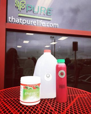 Need a quick me up?  Energy by PURE has 51 Vitamins and Minerals!  Our Kangen 9.5 Alkaline water is perfect and our fresh juice is perfect!