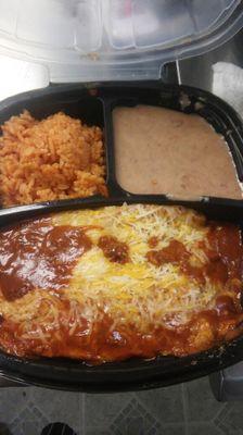 Beef enchilada plate