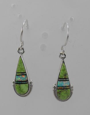 Gaspiate and Opal Native American Indian made inlay earrings