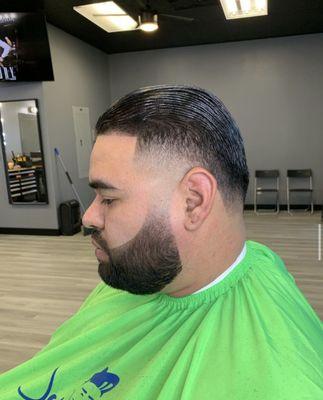 Taper fade with beard work