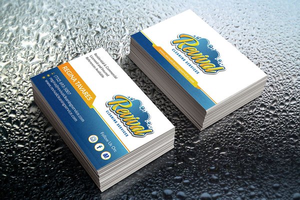 Business cards design and printing services for Revival Cleaning Services, Central Jersey, NJ