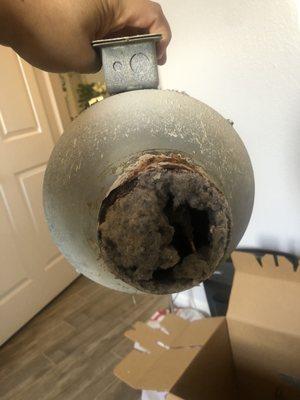 Clogged dryer booster fan