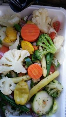 Veggies on salad