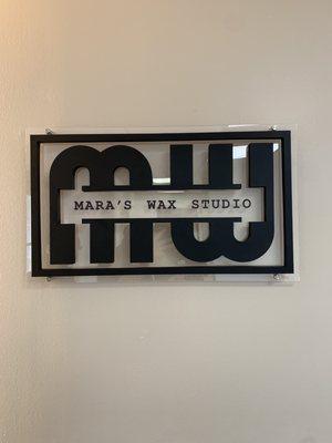 Mara's Wax Studio logo sign