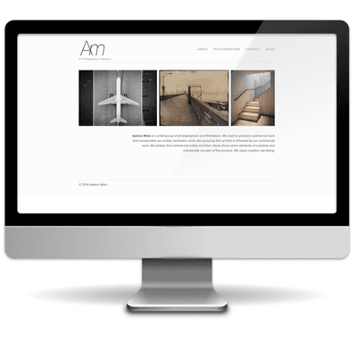 Website and logo design for Aplano Moto - a photography creative collective.