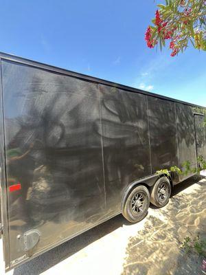 Didnt even wash my little 20ft trailer just pressure washed swirls all over...