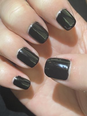 messy nails.