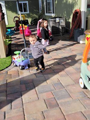 Kids at play/ loving the new yard