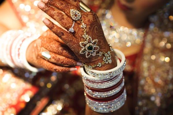 Bridal Set - Hand piece (bracelet with attached ring)