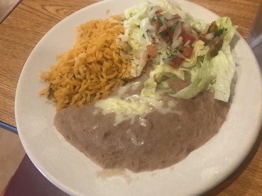 Sides that came with the fajitas, minus the sour cream