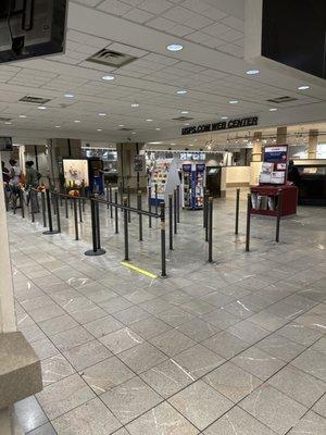 The inside of the post office