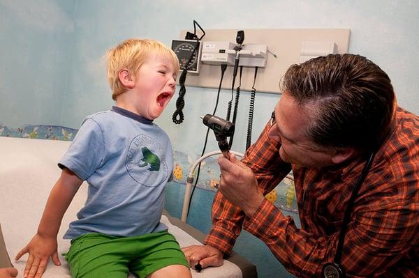 Dr. Nathan Levanger sees patients at the Driggs Health Clinic.