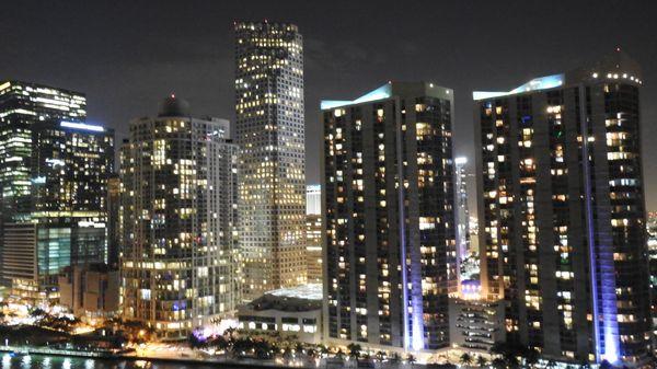 Night shot of the downtown view