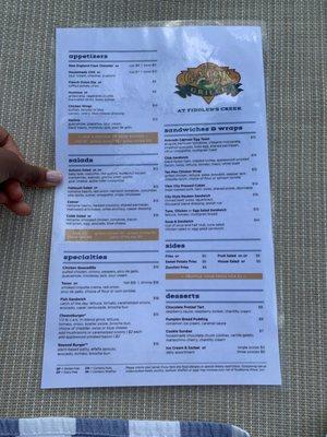 Food menu