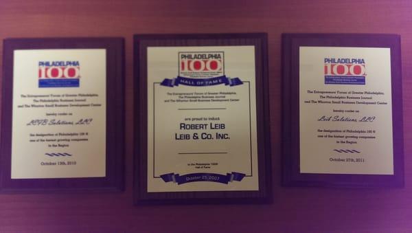 LEIB Solutions and Founder Robert Leib have won nine Philadelphia 100 awards as well as being inducted into their Hall of Fame.