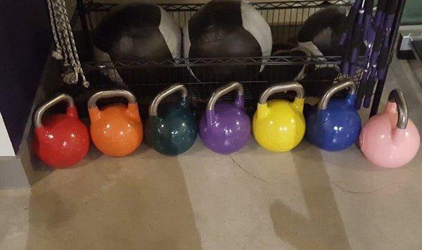 Kettle bells and medicine balls, a small portion of the great equipment