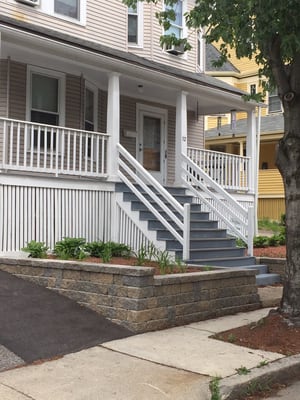 Retaining wall Dartmouth Street Somerville installed by us