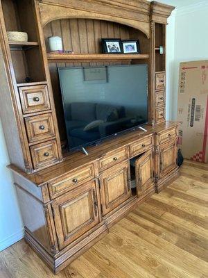 Entertainment Cabinet/Hutch   Solid Hardwood. 88" tall x 86" wide