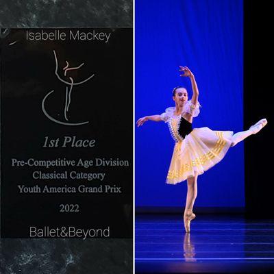 Ballet&Beyond's Isabelle Mackey winner 1st place Youth America Grand Prix