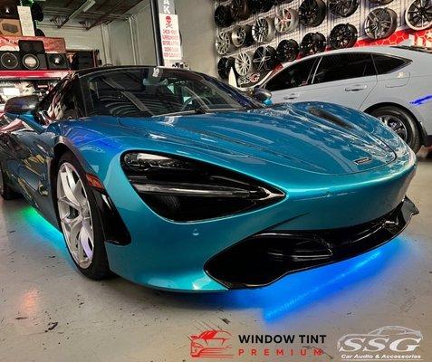 Mc Laren 720S. Window Tint add style and protection from UV rays while rejecting glare and heat. Lifetime Warranty