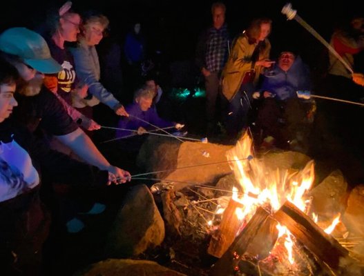 Camp fire and hay ride for halloween