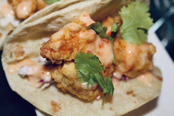 Bang Bang Shrimp Tacos .