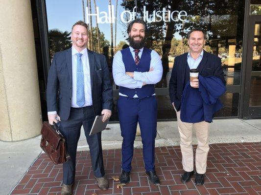 (left to right) Elliott FitzGerald, Matthew Loker, and Scott McKenzie at the Superior Court of Ventura County, (2018)